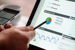 Analytics on website screen