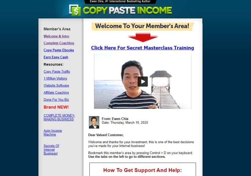 opy paste income review inside