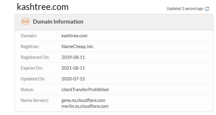 kashtree.com domain information from who.is