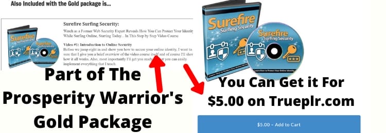 proof that the prosperity warrior's gold package PLR products can be downloaded for free or much cheaper