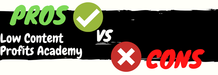 low content profits academy review pros vs cons