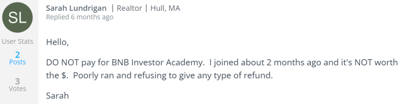 bnb investor academy second review