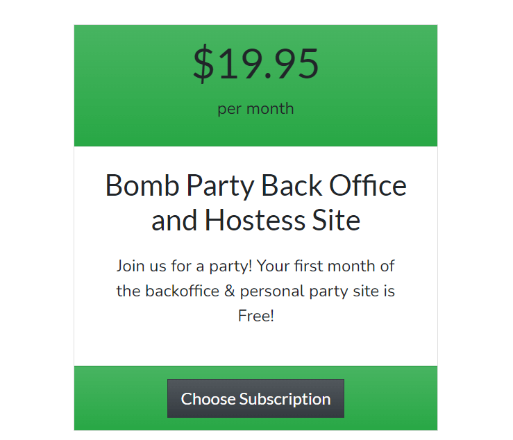 bomb party cost